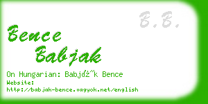 bence babjak business card
